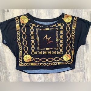 Nick Minaj Black and Gold Crop Trop